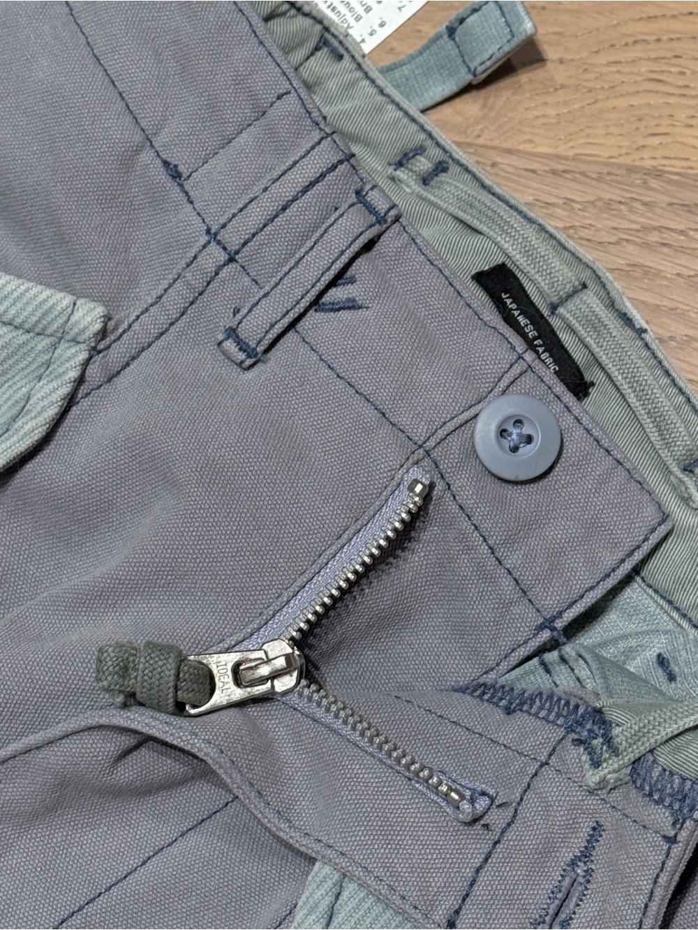R13 CROPPED CARGO Faded Steel Blue Canvas - Picture 9 of 16